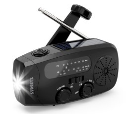 Radio Streetz S80 Crank Radio, solar panel, black