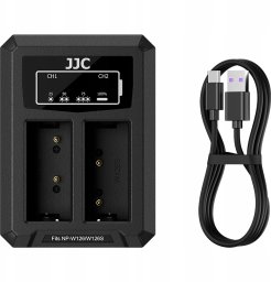 Ładowarka do aparatu JJC Podwójna Ładowarka Usb-c Na 2x Akumulator Bateria Fuji Np-w126 / Np-w126s / Dch-w126tc