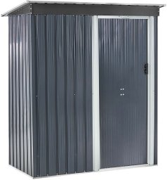 Beliani Domek narzędziowy AISONE 150 cm 89 cm Grafitowy