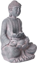 Beliani Fontanna ogrodowa LED URLANTE Budda Szary