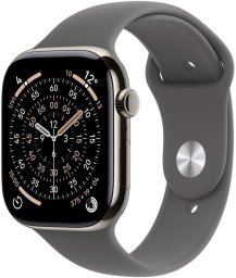 Smartwatch Apple Watch 11 GPS + Cellular 42mm Natural Titanium Sport Band S/M Grafitowy (MF8M4WF/A)