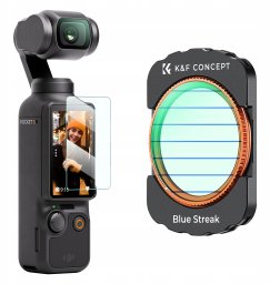 Filtr Kf Filtr Blue Streak Paski Anamorficzny + Szkło Na Ekran 2w1 Do Dji Osmo Pocket 3 / 4 / Kf01.2615