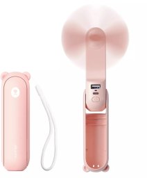 Wentylator Jisulife Mini wentylator Jisulife Handheld Fan Life8 przenośny wiatraczek USB z funkcją powerbanka 2000mAh i latarką - różowy