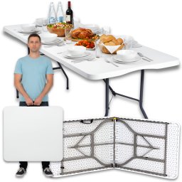 EkoStick Stół Ogrodowy Rozkładany 180x74 cm Cateringowy Kempingowy Bankietowy Biały