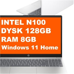 Laptop HP Laptop HP 15-fd0106ds / AA2J9UA / Intel N100 / 8GB / 128GB UFS / Intel UHD / HD / WIn 11 / Biały