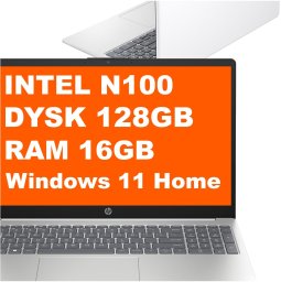 Laptop HP Laptop HP 15-fd0106ds / AA2J9UA / Intel N100 / 16GB / 128GB UFS / Intel UHD / HD / WIn 11 / Biały