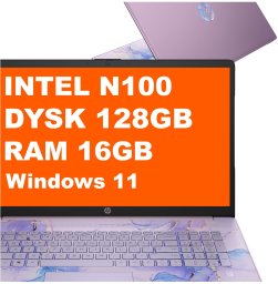 Laptop HP Laptop edukacyjny HP 17-cn3143ds / BK1C2UA / Intel N100 / 16GB / UFS 128GB / Intel UHD / HD+ / Dotyk / Win 11 / Fiolet