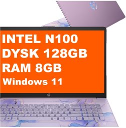 Laptop HP Laptop edukacyjny HP 17-cn3143ds / BK1C2UA / Intel N100 / 8GB / UFS 128GB / Intel UHD / HD+ / Dotyk / Win 11 / Fiolet