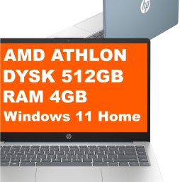 Laptop HP HP Laptop 14-em0002wm / CF2F1UA / AMD Athlon / 4GB / 512GB / Radeon 610M / HD / Win 11 / Niebieski