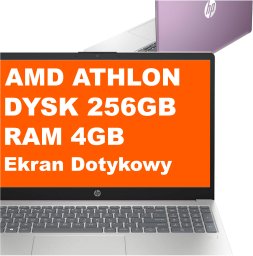 Laptop HP Laptop HP 15-fc0133ds / BK1Y9UA / Athlon Silver / 4GB / 256GB / Radeon 610M / HD / Dotyk / Win 11 / Fioletowy