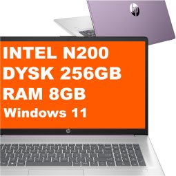 Laptop HP Laptop HP 17-cn3203ds / BK1G9UA / Intel N200 / 8GB / 256GB / Intel UHD / HD+ / Dotyk / Win 11 / Fioletowy