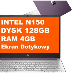 Laptop HP Laptop HP 14-dq6104ds / BK1H8UA / Intel N150 / 4GB / 128GB UFS / Intel UHD / HD / Dotyk / Win 11 / Fioletowy