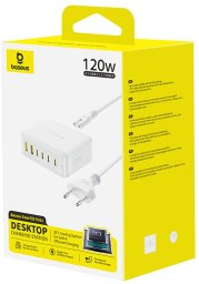 Ładowarka Baseus Stacja ładująca Baseus EnerFill FH21 120W 4xUSB-C + 2xUSB-A - biała