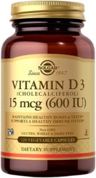 Solgar SOLGAR Vitamin D3 15 mcg (600 IU) (120 kaps.)