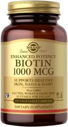 Solgar SOLGAR Biotin 1000 mcg Biotyna 1000 mcg (250 kaps.)