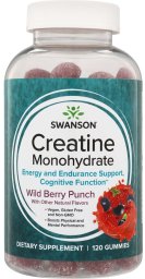 Swanson SWANSON Creatine Monohydrate Wild Berry Punch (120 żelek)