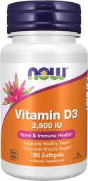 NOW Foods NOW FOODS Witamina D3 2500 IU (180 kaps.)