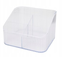 Koopman Organizer na kosmetyki plastikowy ryflowany transparentny 18x11cm 1szt
