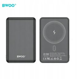 Powerbank BWOO BWOO P82 BO power bank 10000mah 15w ładowanie bezprzewodowe ciemnoszary