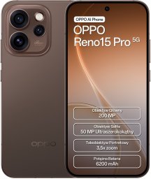 Smartfon Oppo Reno 15 Pro 5G 12/512GB Brązowy (OPR15P5G12/512BRN)