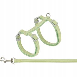 Trixie Szelki dla kota ze smyczą, dla kota, welurowe, 28–45 cm/10 mm, 1,20 m, zielone