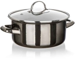 Banquet Garnk Emaliowany 18cm 1,3L Z pokrywą Banquet Metallic Black