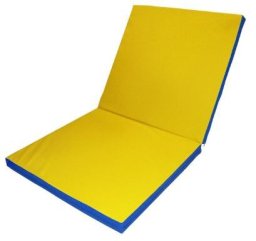Małpiszon materac gimnastyczny Gamma 200x100x5 dwuczęściowy niebiesko-żółty