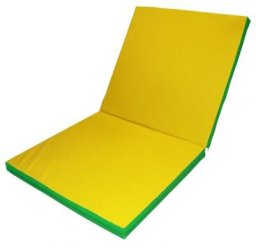 Małpiszon materac gimnastyczny Gamma 200x100x8 dwuczęściowy zielono-żółty