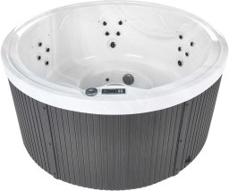 SPA ogrodowe Beliani Wanna ogrodowa z hydromasażem LED MARFIL Szary