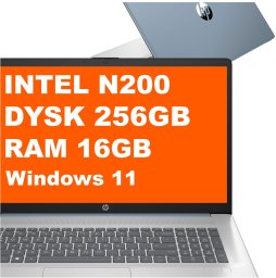 Laptop HP 17-cn3107ds / AD7K0UA / Intel N200 / 16GB / 256GB / Intel UHD / HD+ / Dotyk / Win 11 / Niebieski
