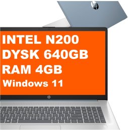 Laptop HP 17-cn3107ds / AD7K0UA / Intel N200 / 4GB / 640GB / Intel UHD / HD+ / Dotyk / Win 11 / Niebieski