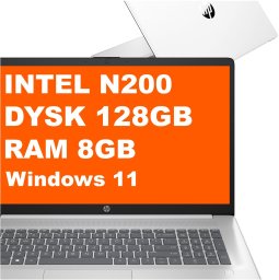 Laptop HP 17-cn3106ds / AD7J9UA / Intel N200 / 8GB / 128GB UFS / Intel UHD / HD+ / Dotyk / Win 11 / Biały