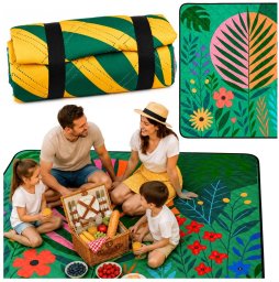 Lean EDUKAMP Koc piknikowy plażowy turystyczny mata rośliny kolorowa 100x150 cm [kod produktu: 31065]