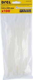 Drel DREL Opaski zaciskowe 4.8x200 mm nylon białe 100 szt montażowe
