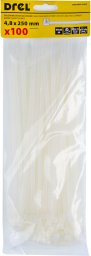 Drel DREL Opaski zaciskowe 4.8x250 mm nylon białe 100 szt uniwersalne