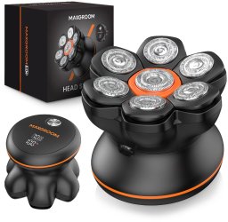 Enchen Golarka elektryczna do głowy i zarostu 7 głowic LED USB-C - czarna Golarka elektryczna do głowy i zarostu 7 głowic LED USB-C - czarna