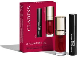 Clarins Set (Lip Comfort Oil odcień 03 Cherry 7 ML + Wonder Volume Mascara XXL 01 Extreme Black 3 ML)