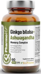Pharmovit PHARMOVIT_Ginkgo Biloba + Ashwagandha suplement diety 60 kapsułek