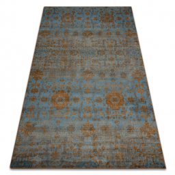 Dywany Łuszczów Dywan wełniany Omega Karaja Kwiaty mosiądz złoty 170x235 cm