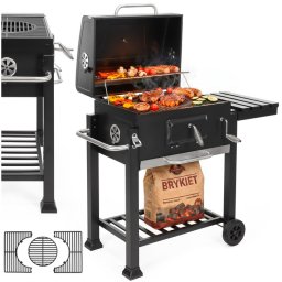 Springos Grill węglowy ogrodowy z pokrywą termometr ruszt emaliowany Uniwersalny