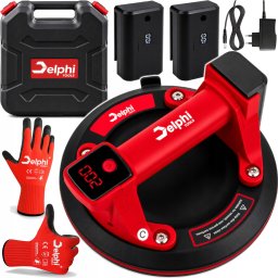 Delphi Tools Przyssawka do płytek Elektryczna Próżniowa Akumulatorowa Gresu 200kg 2x aku