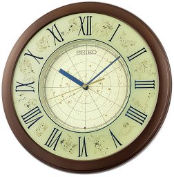 Seiko Zegar ścienny SEIKO QHA013B 33 cm znaki zodiaku podświetlany .