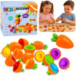 LeanToys Sorter Edukacyjny Marchewki Dopasowywanie Kształtów Kolorów 12 szt.