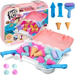 click4TOYS Piasek kinetyczny w walizce Lody ciastka lodziarnia dla dzieci Zestaw XXL