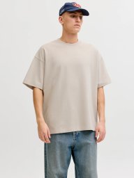 Jack & Jones Jack&Jones męska koszulka t-shirt JJEBARRON TEE SS O-NECK NOOS 12298906 MOONBEAM XL