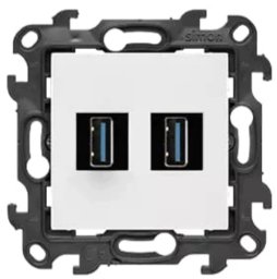 Kontakt-Simon Simon Gniazdo USB A 3.0 do przesyłu danych podwójne biały NGUSB23.01/11