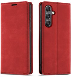 krainaGSM Etui Z Klapką Do Samsung A55 5G Zamykane Magnetyczne Skórzane + Szkło 9H