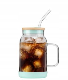 Vialli Design Fuori Słoik ze słomką 600 ml miętowy 29859