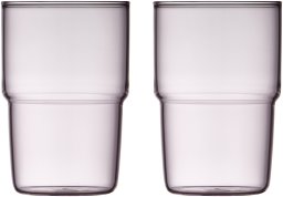 Bormioli Rocco Szklanki do napojów Torino 400 ml 2 sztuki różowe 30199