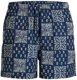 Jack & Jones Jack&Jones męskie szorty do pływania JPSTMAUI SHELL AOP SWIM SHORTS REG 12291808 PAGEENT BLUE XL